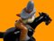 Großer handbemalter Art Deco Cowboy auf Pferd von Komloss, 1920er 12
