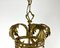 Vintage Gilt Bronze and Crystal Lantern Ceiling Light, France, 1950s 7