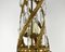 Vintage Laternen-Deckenlampe aus vergoldeter Bronze & Kristallglas, Frankreich, 1950er 8