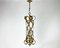 Vintage Laternen-Deckenlampe aus vergoldeter Bronze & Kristallglas, Frankreich, 1950er 1