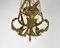 Vintage Laternen-Deckenlampe aus vergoldeter Bronze & Kristallglas, Frankreich, 1950er 6
