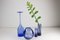 Vintage Danish Glass Vases in Sapphire Blue from Holmegaard, 1950s, Set of 4 14
