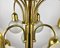 Vintage Gilt Brass and Frosted Glass Chandelier 5