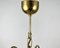 Vintage Gilt Brass and Frosted Glass Chandelier 10