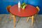 Tavolo da pranzo grande rotondo con vassoio rosso, anni '50, Immagine 6