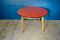 Großer runder Esstisch mit rotem Tablett, 1950er 1