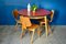 Tavolo da pranzo grande rotondo con vassoio rosso, anni '50, Immagine 2