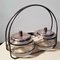 Silver-Plated Jam Jars with Stand, Set of 3 1