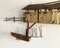 Artisanal Wall Sculpture in Forged Brass Depicting Country Barn with Bridge & Row Boat by Curtis Jere, USA, 1970s, Image 9