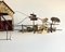 Artisanal Wall Sculpture in Forged Brass Depicting Country Barn with Bridge & Row Boat by Curtis Jere, USA, 1970s, Image 10