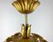 Lámpara de araña colgante con flores de metal dorado, Bélgica, años 70, Immagine 6