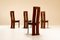 Dining Chairs in Walnut and Leather in the Style of Scarpa, Italy, 1970s, Set of 4 2