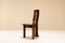 Dining Chairs in Walnut and Leather in the Style of Scarpa, Italy, 1970s, Set of 4 4