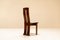 Dining Chairs in Walnut and Leather in the Style of Scarpa, Italy, 1970s, Set of 4 5