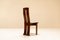 Dining Chairs in Walnut and Leather in the Style of Scarpa, Italy, 1970s, Set of 4, Image 5