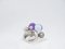 18k White Gold Pearl, Glass and Diamond Ring from Baccarat, Image 12
