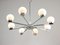 Vintage Eight-Arm Chandelier in Chrome and Opaline, 1970s 2
