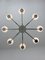 Vintage Eight-Arm Chandelier in Chrome and Opaline, 1970s 6