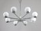 Vintage Eight-Arm Chandelier in Chrome and Opaline, 1970s 1