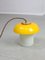 Mid-Century Mushroom Pendant Lamp in Yellow Glass and Brass 2