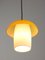 Mid-Century Mushroom Pendant Lamp in Yellow Glass and Brass, Image 4