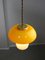 Mid-Century Mushroom Pendant Lamp in Yellow Glass and Brass, Image 9