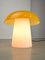 Lampe de Bureau Champignon Mid-Century en Verre Jaune et Laiton 5