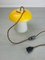 Lampe de Bureau Champignon Mid-Century en Verre Jaune et Laiton 8