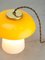 Lampe de Bureau Champignon Mid-Century en Verre Jaune et Laiton 7