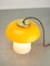 Lampada da tavolo a fungo Mid-Century in vetro giallo e ottone, Immagine 6