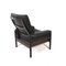Black Leather Armchair with Wooden Frame, 1960s 4