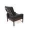 Fauteuil en Cuir Noir avec Structure en Bois, 1960s 4