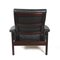 Black Leather Armchair with Wooden Frame, 1960s 3