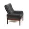 Black Leather Armchair with Wooden Frame, 1960s 5