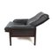 Black Leather Armchair with Wooden Frame, 1960s, Image 1