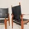 Safari Armchairs in Black Leather and Oak by Wilhelm Kienzle for Living Needs, 1950s, Set of 2 2