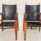 Safari Armchairs in Black Leather and Oak by Wilhelm Kienzle for Living Needs, 1950s, Set of 2 14