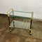 French Messing & Chrome Bar Cart Trolley, Image 9