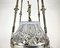 Lámpara de araña Frencg vintage de cristal y latón con seis cuernos, años 50, Imagen 3