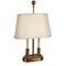 Mid-Century Table Lamp with Gilt Brass and Two Light, Image 1
