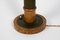 Lámpara de mesa de roble y cuero, años 50, Imagen 3
