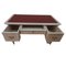 Vintage Schreibtisch aus Holz mit rotem Deckel aus Polypiel 5