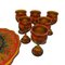 Russian Folk Art Hand-Decorated and Hand-Painted Wine Set, 1980s, Set of 10 3
