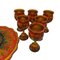 Russian Folk Art Hand-Decorated and Hand-Painted Wine Set, 1980s, Set of 10, Image 3