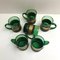 Vintage Emerald Glass Mugs, France, Set of 6 3