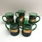 Vintage Emerald Glass Mugs, France, Set of 6 1