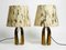Large Mid-Century Brass Table Lamps, Set of 2 1