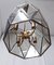 Vintage Handmade Octagonal Glass and Brass Pendant Lantern, Italy, 1950s 8