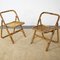 Italian Folding Chairs in Bamboo with Hinges and Brass Rods, 1960s, Set of 2 6