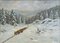 Fox in the Snow, 1920s, Oil on Canvas, Framed 10